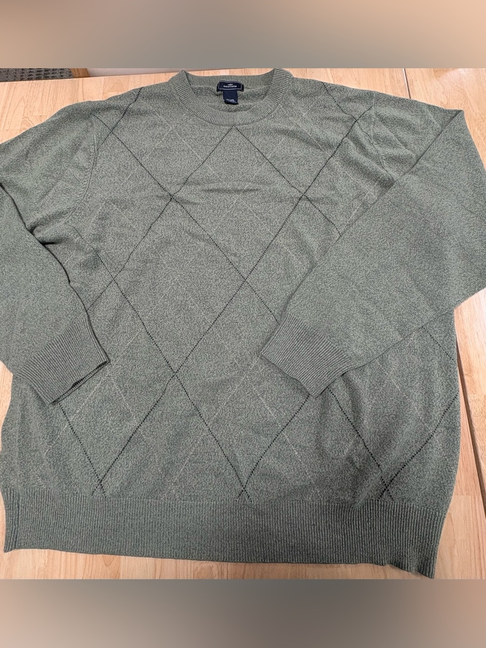 Dockers Green Argyle-Texture Crewneck Sweater